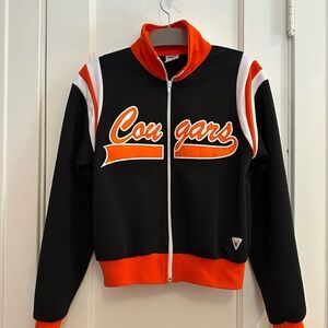 “Cougars” Black and Orange Women's Vintage Cheer Jacket S/M